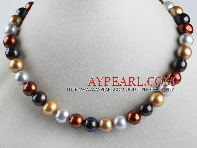 exquisite  15.7 inches 11-13mm multi color pearl necklace