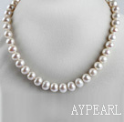 exquisite  15.7 inches 9-10mm natural white color  pearl necklace