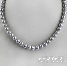 gorgeous 15.7 inches 9-10mm gray pearl necklace