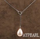 18.1 inches wonderful drop milk color shape seashell pendant necklace