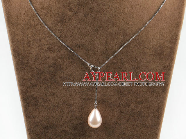 18.1 inches wonderful drop milk color shape seashell pendant necklace