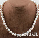 Natural White 8,5-9mm A Grade Süßwasser Perlenkette Perlen Halskette