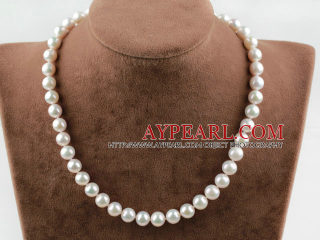 Natural White 8,5-9mm A Grade Süßwasser Perlenkette Perlen Halskette