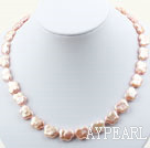 Butterfly Shape Pink Rebirth Pearl Necklace with Heart Toggle Clasp