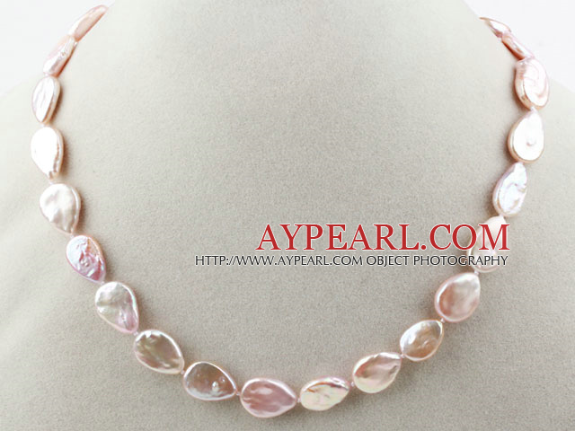 Teardrop Shape Pink Rebirth Pärlhalsband med hjärta togglelås