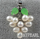 5-6mm White Freshwater Pearl Leaf Shape Pendant ( No Chain )