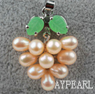 Wholesale Natural Light Pink Freshwater Pearl Tree Shape Pendant (No Chain)