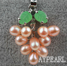 Natural Pink Freshwater Pearl Tree Shape Pendant (No Chain)