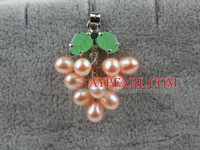 Natural Pink Freshwater Pearl Tree Shape Pendant (No Chain)
