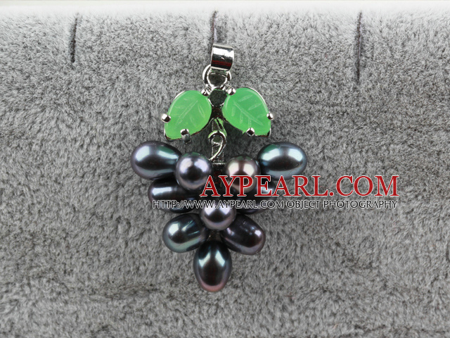 Black Freshwater Pearl Tree Shape Pendant (No Chain)