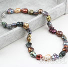 Classic Design Multi Color Irregular Shape Pearl Necklace