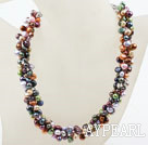 Ny design Multi Strand Multi Color Freshwater Pearl Halsband