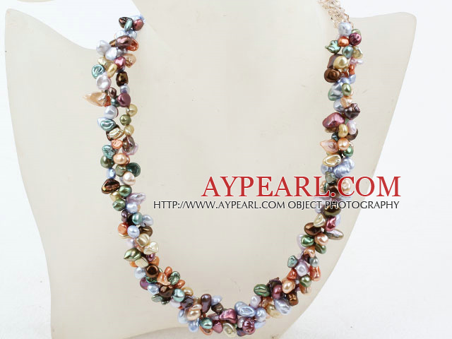 New Design Multi Strand Multi Color Rebirth Pearl Necklace