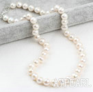 Classic Design 9-10mm White Freshwater Pearl Beaded Necklace