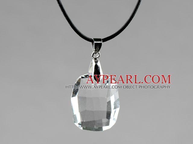 Simple Style de 28mm blanc cristal autrichien arrondi Pendentif Rectangle