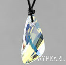 Simple Style 39mm White with Colorful Lean Drop Shape Austrian Crystal Pendant Necklace