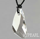 Simple Style 39mm Gray Color Lean Drop Shape Austrian Crystal Pendant Necklace