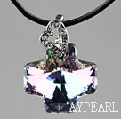 Violet style simple 18mm avec collier pendentif en cristal coloré autrichienne de la Croix