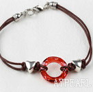 Simple Style Donut Form Farbe Rot österreichischen Kristall Armband