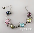 lovely colorful pearl bracelet with extendable chain