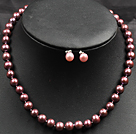 sparkly lampwork glass beads pearl necklace bracelet set with magnetic clasp