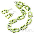 beautiful green pearl and shell necklace earring set