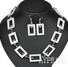 Mode Perlen und weißen Schale Halskette Ohrringe Set