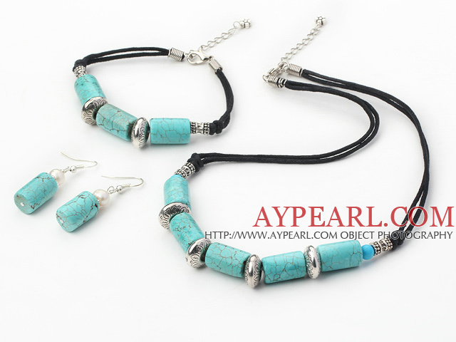 popular turquoise necklace bracelet earring set