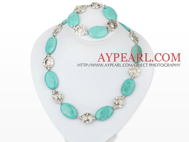 tibet turquoise collier en argent bracelet serti avec fermoir clair de lune