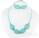 20 * 30mm bracelet collier turquoise sertie de chaîne extensible