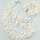 4-5Mm Natural White Freshwater Hand-Threaded Pearl Sets (Necklace With Matched Bracelet)