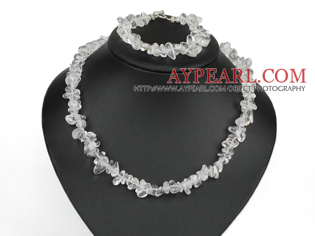 Fashion White Fillet Crystal Set With Toggle Clasp (Necklace With Matched Bracelet)