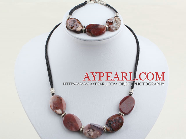 Dark Red Agate Sets( Necklace And Matched Bracelet )