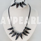 黒コショウの形状瑪瑙のネックレスのブレスレットセット