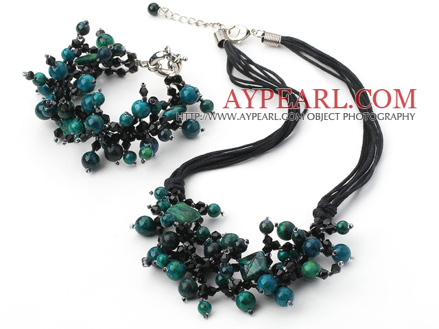 bijoux en cristal noir Phenix ensembles