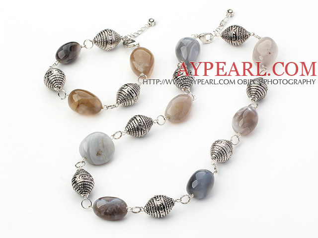 16*24Mm Large Persia Agate Set(Necklace And Matched Bracelet)