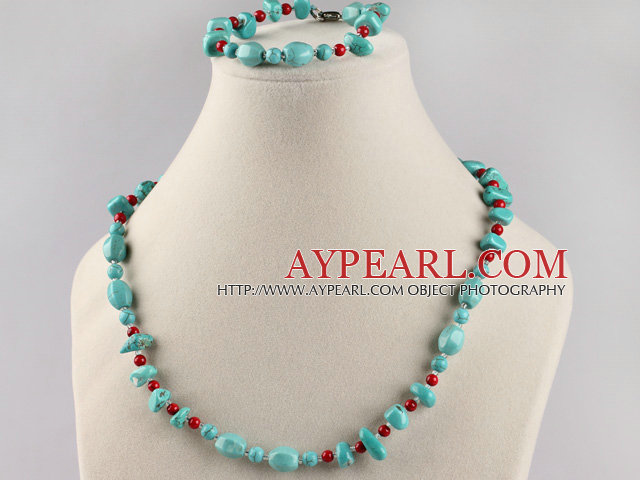 turquoise and bloodstone necklace bracelet set
