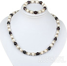 sellable 9-10mm fresh water pearl necklace bracelet set продаваемой 9-10mm пресной воды Жемчужное ожерелье браслет