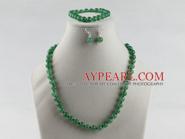 8mm aventurine collier bracelet boucles d'oreilles à boule