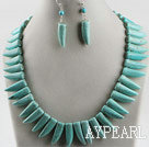 favourite horn shape turquoise necklace earrings set