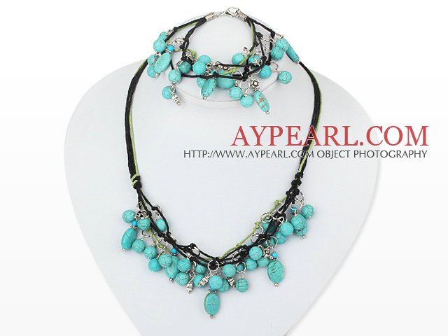 gorgeous turquoise necklace bracelet set with extendable chain