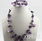 admirably amethyst and garnet necklace bracelet set with toggle clasp