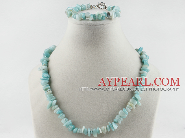 8-12mm amazon stone necklace bracelet set