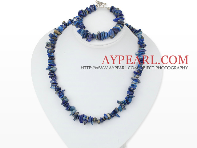 lapis set( necklace and bracelet) with toggle clasp