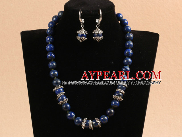 12mm Round Sodalite Beaded Set ( Necklace and Matched Earrings )