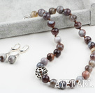 12mm Botswana Agate Set ( Necklace and Matched Earrings )