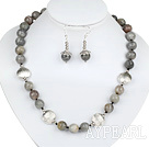 12mm Faceted Flashing Stone Set ( Necklace and Matched Earrings )