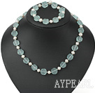 Wholesale pearl and switzerland blue necklace bracelet set