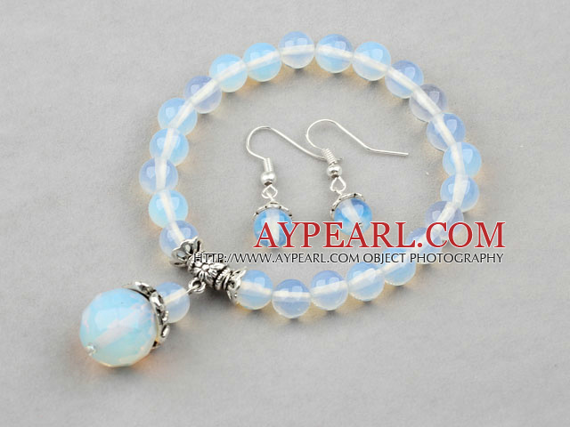 Κλασικό Σχεδιασμός Opal Σετ (beaded βραχιόλι και σκουλαρίκια με ασορτί)