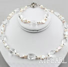Münzen Pearl und Kristall-Set (Halskette und Armband Matched)
